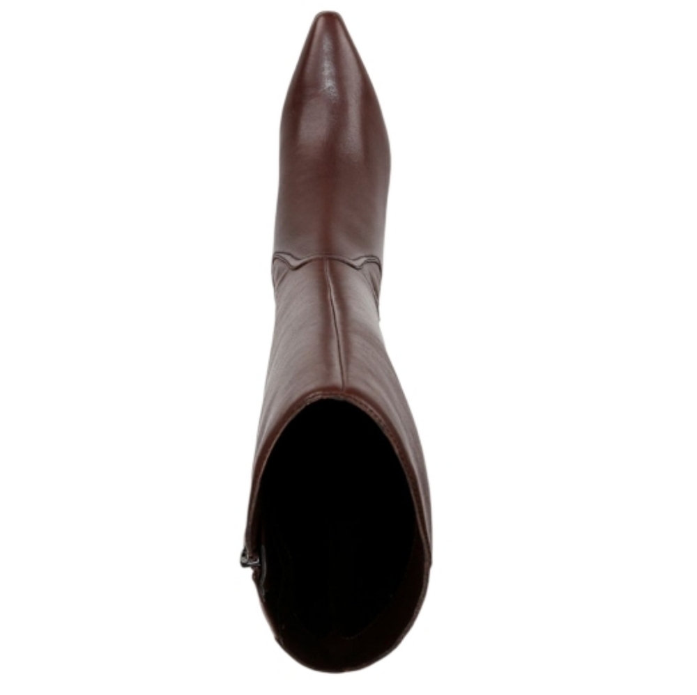 Naturalizer Chocolate Brown Deesha Wide CaIf Knee High Leather Dress Heel Boots - Picture 6 of 8